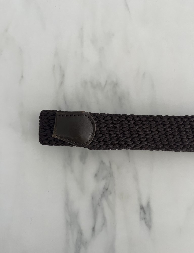 Ανδρική καφέ ελαστική πλεκτή ζώνη 250420K φωτογραφία